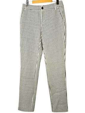 CAbi Black White Checkered Ankle Cropped Pants Size 2 Workwear Classic
